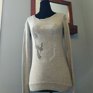 Gray Ombre Skull Sweater